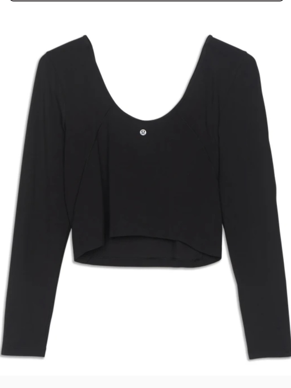 Lululemon align Black Long Sleeve Scoop Neck Crop Top